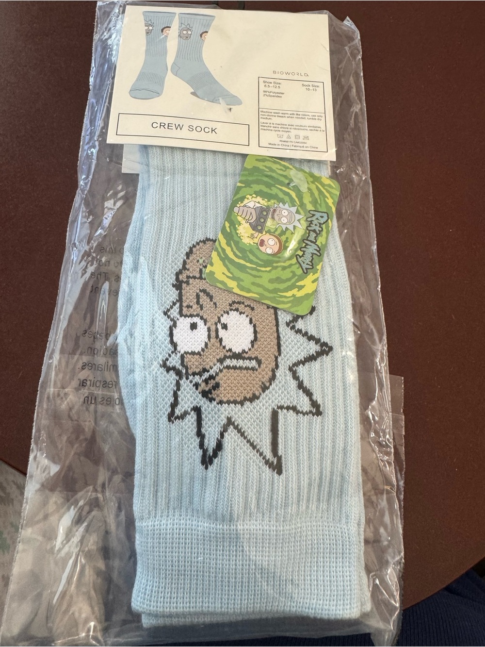 Bioworld Light Blue Rick Crew Socks